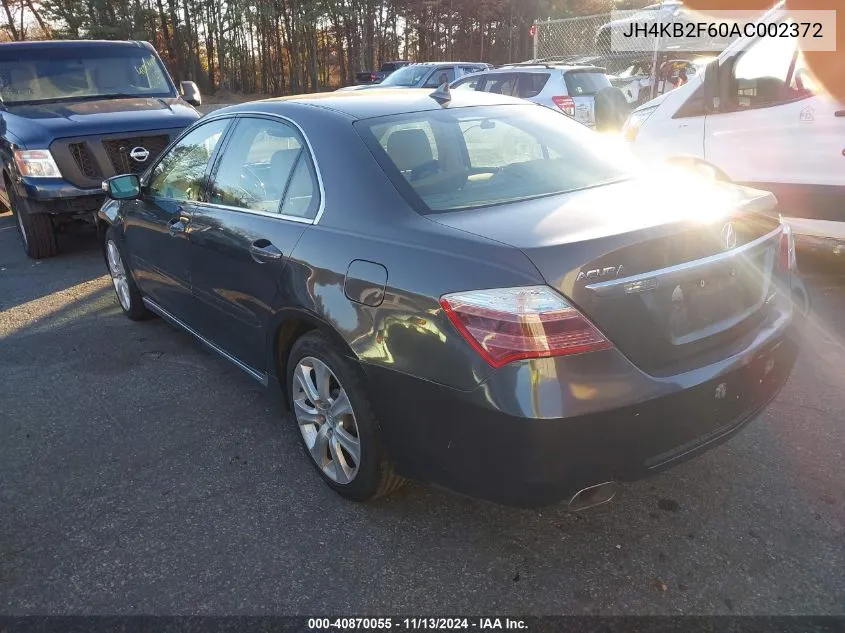 2010 Acura Rl 3.7 VIN: JH4KB2F60AC002372 Lot: 40870055