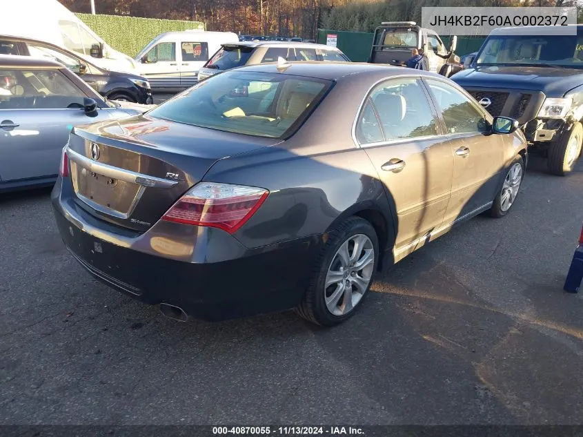 2010 Acura Rl 3.7 VIN: JH4KB2F60AC002372 Lot: 40870055