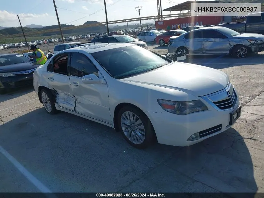 2011 Acura Rl 3.7 VIN: JH4KB2F6XBC000937 Lot: 40187923