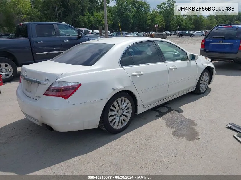 2011 Acura Rl 3.7 VIN: JH4KB2F55BC000433 Lot: 40216377