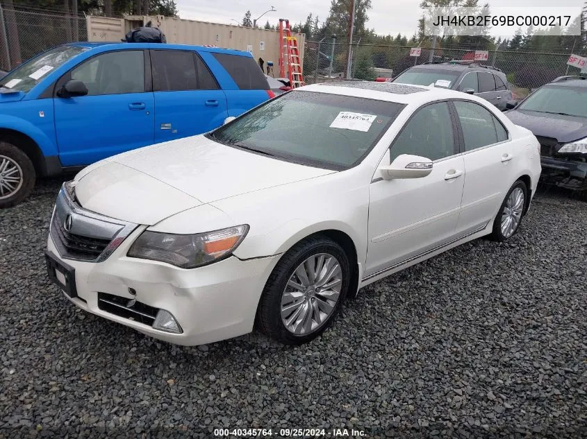 2011 Acura Rl 3.7 VIN: JH4KB2F69BC000217 Lot: 40345764