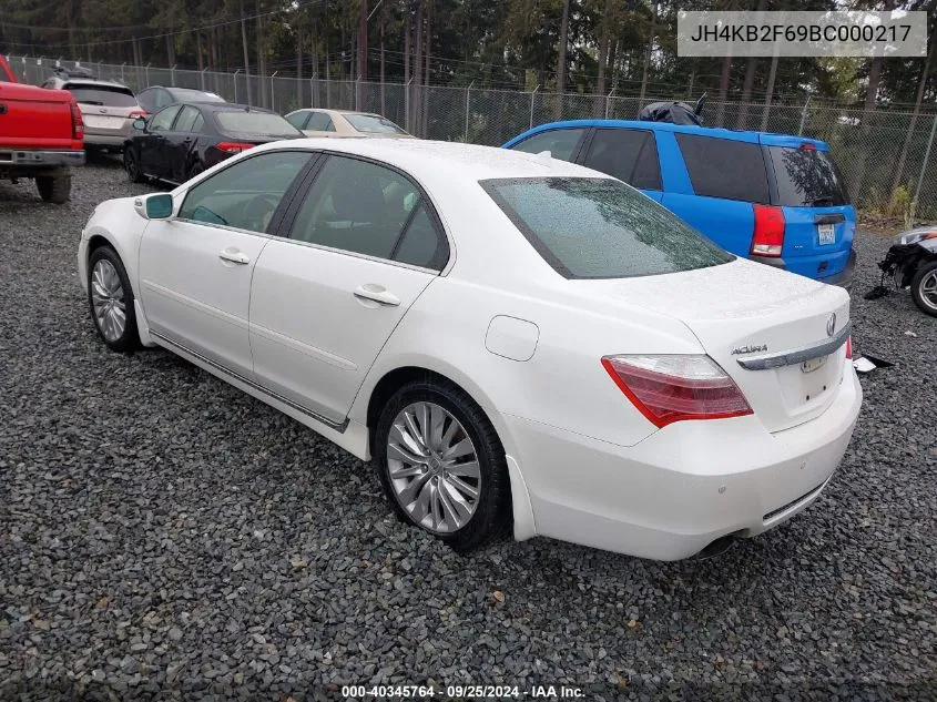 2011 Acura Rl 3.7 VIN: JH4KB2F69BC000217 Lot: 40345764