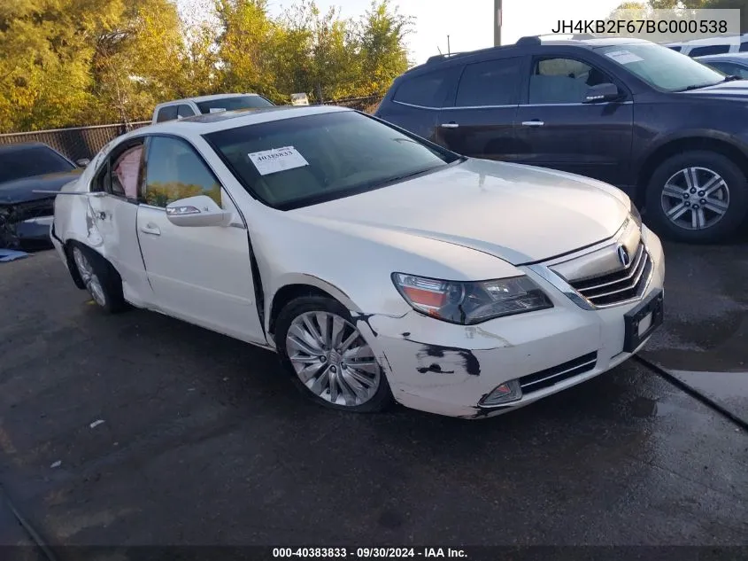 2011 Acura Rl 3.7 VIN: JH4KB2F67BC000538 Lot: 40383833