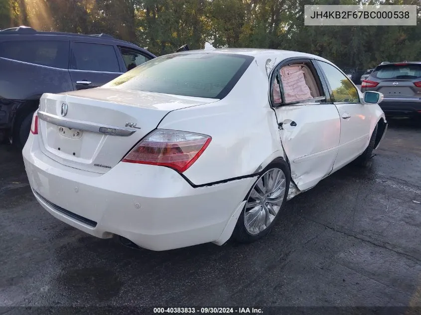 2011 Acura Rl 3.7 VIN: JH4KB2F67BC000538 Lot: 40383833