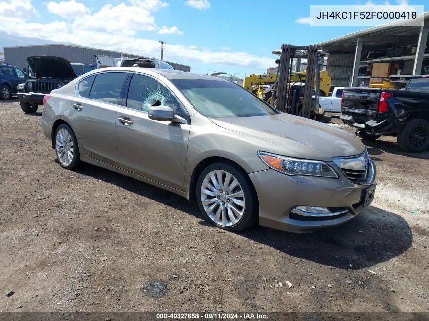 2015 Acura Rlx VIN: JH4KC1F52FC000418 Lot: 40327658