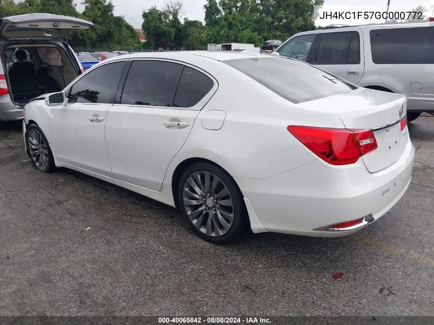 JH4KC1F57GC000772 2016 Acura Rlx Technology Package