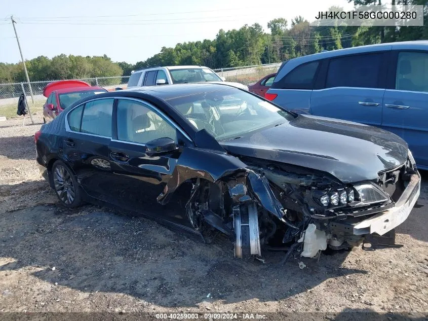 2016 Acura Rlx Tech Pkg VIN: JH4KC1F58GC000280 Lot: 40259003