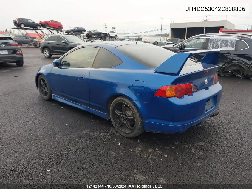 2002 Acura Rsx VIN: JH4DC53042C808806 Lot: 12142344