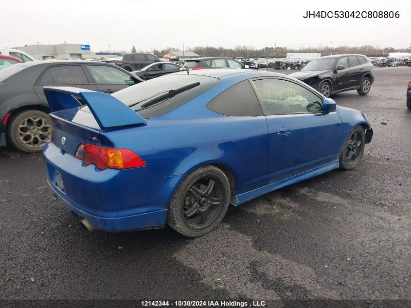 2002 Acura Rsx VIN: JH4DC53042C808806 Lot: 12142344