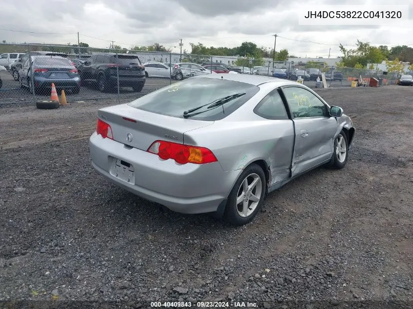 2002 Acura Rsx VIN: JH4DC53822C041320 Lot: 40409843