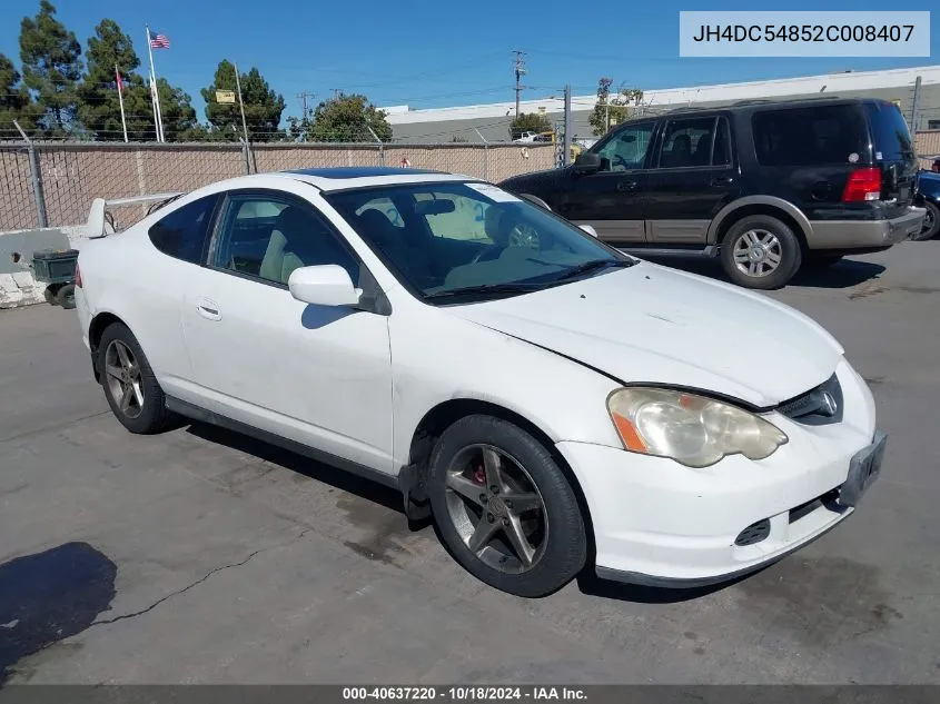 2002 Acura Rsx VIN: JH4DC54852C008407 Lot: 40637220