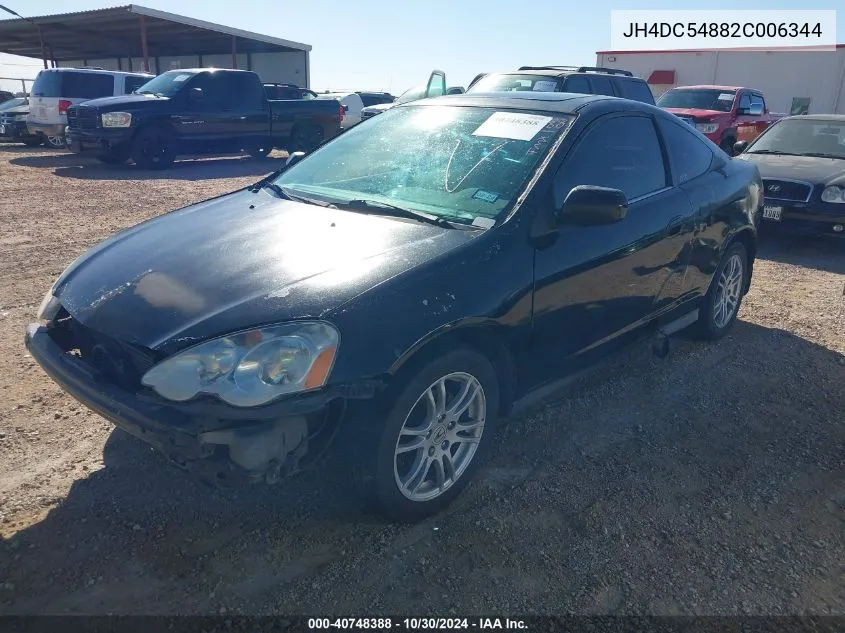 2002 Acura Rsx VIN: JH4DC54882C006344 Lot: 40748388