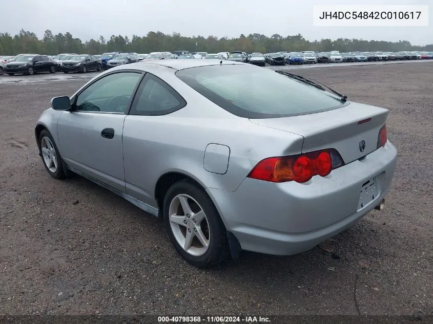 2002 Acura Rsx VIN: JH4DC54842C010617 Lot: 40798368