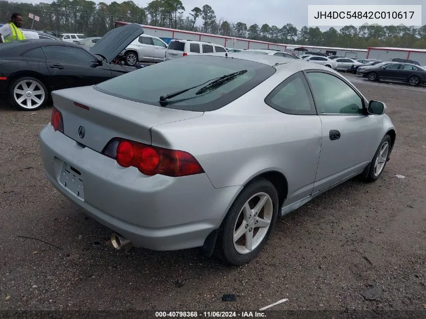 2002 Acura Rsx VIN: JH4DC54842C010617 Lot: 40798368