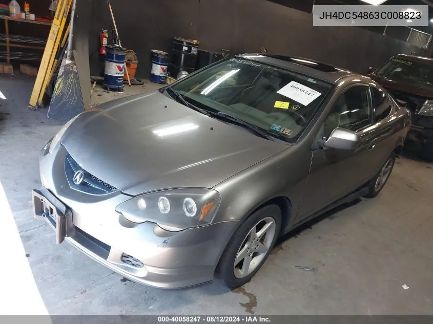 2003 Acura Rsx VIN: JH4DC54863C008823 Lot: 40058247