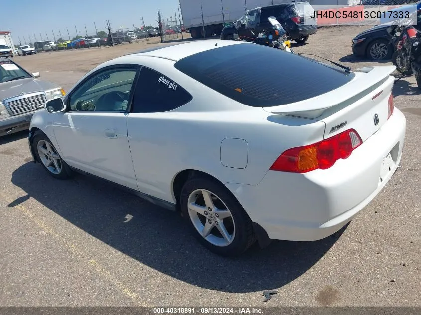 2003 Acura Rsx VIN: JH4DC54813C017333 Lot: 40318891