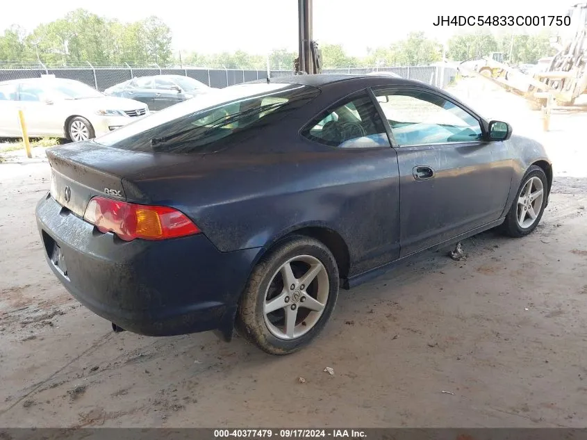 JH4DC54833C001750 2003 Acura Rsx