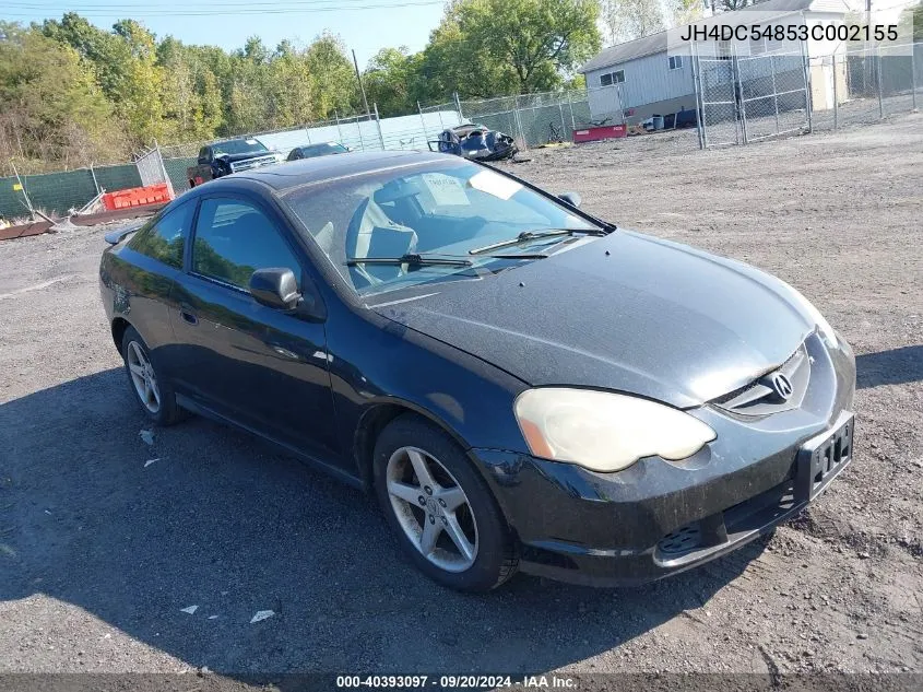 2003 Acura Rsx VIN: JH4DC54853C002155 Lot: 40393097