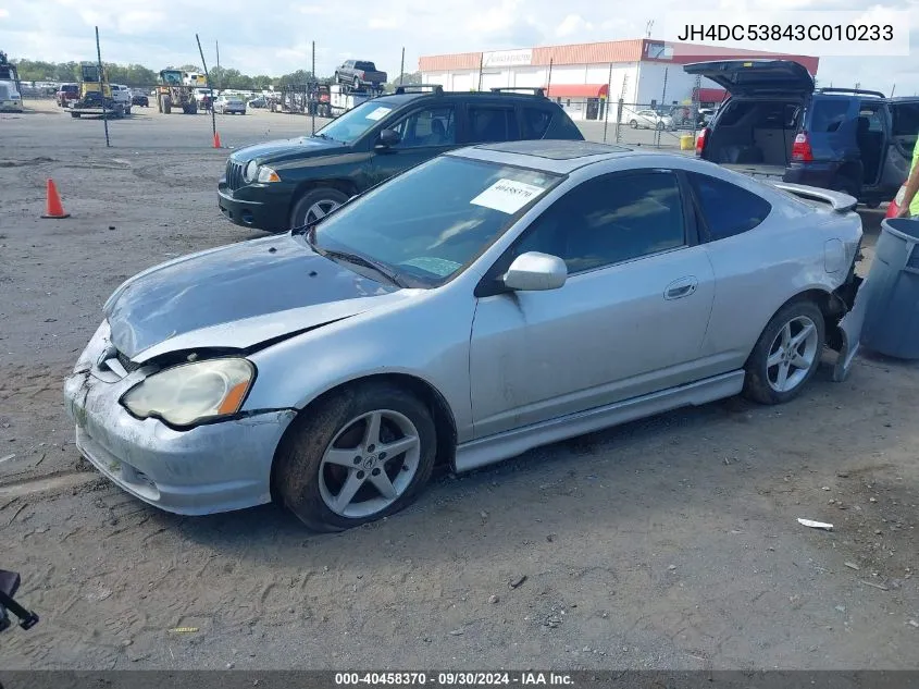 2003 Acura Rsx VIN: JH4DC53843C010233 Lot: 40458370