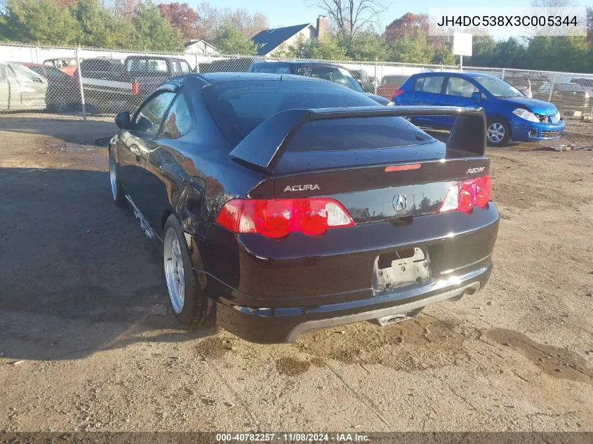 2003 Acura Rsx VIN: JH4DC538X3C005344 Lot: 40782257