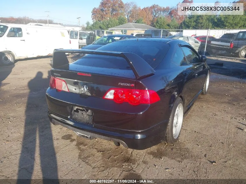 2003 Acura Rsx VIN: JH4DC538X3C005344 Lot: 40782257