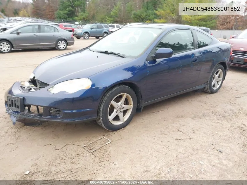 2003 Acura Rsx VIN: JH4DC54863S001862 Lot: 40795682