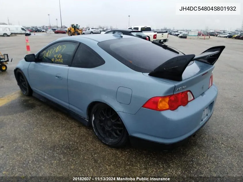 2004 Acura Rsx Premium VIN: JH4DC54804S801932 Lot: 20182607