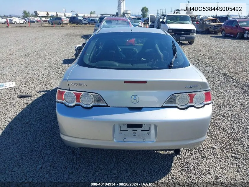 2004 Acura Rsx VIN: JH4DC53844S005492 Lot: 40194934