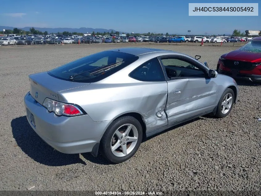 2004 Acura Rsx VIN: JH4DC53844S005492 Lot: 40194934