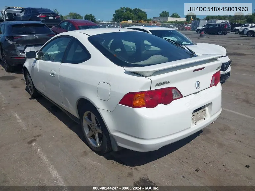 2004 Acura Rsx VIN: JH4DC548X4S001963 Lot: 40244247