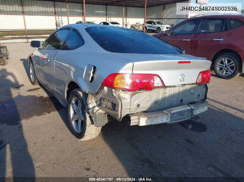 2004 Acura Rsx VIN: JH4DC54874S002536 Lot: 40341787