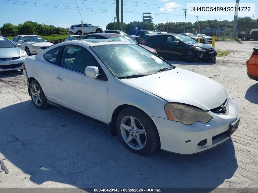 2004 Acura Rsx VIN: JH4DC54894S014722 Lot: 40429143