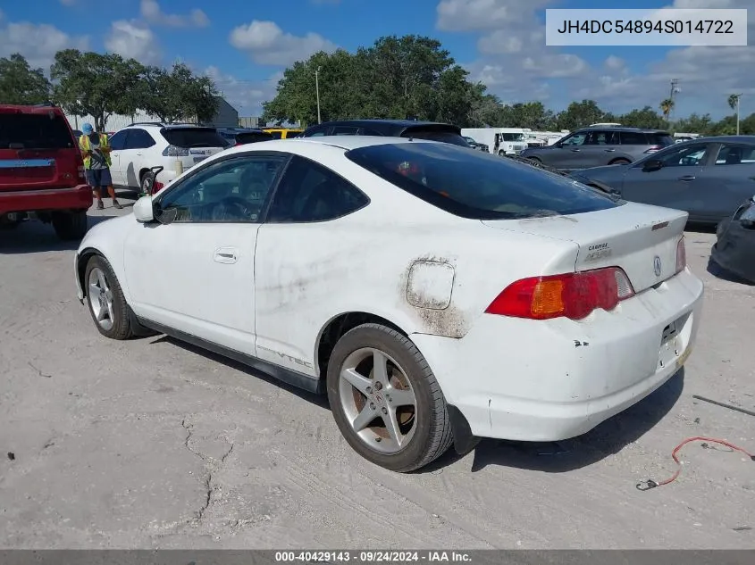 2004 Acura Rsx VIN: JH4DC54894S014722 Lot: 40429143