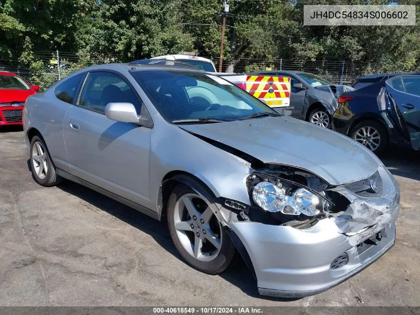 2004 Acura Rsx VIN: JH4DC54834S006602 Lot: 40618549