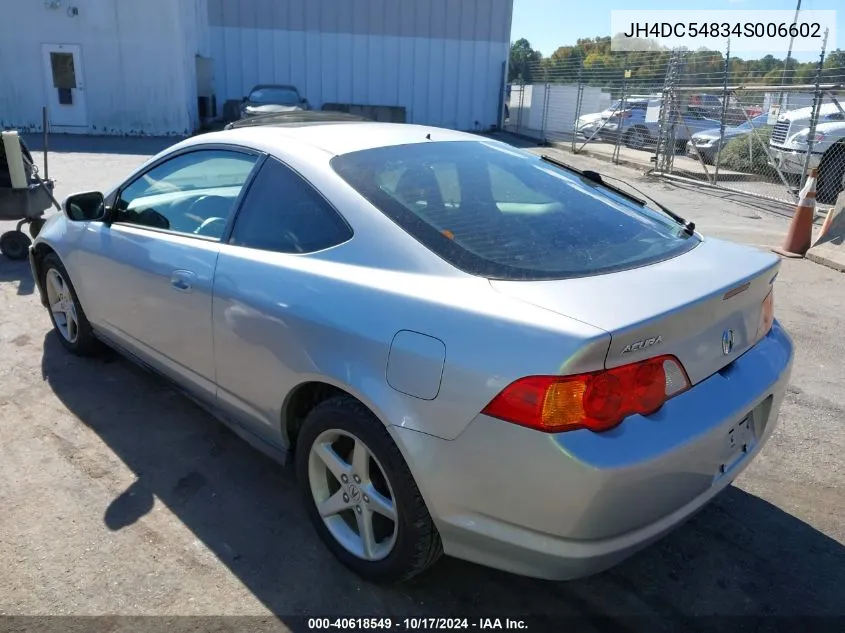 2004 Acura Rsx VIN: JH4DC54834S006602 Lot: 40618549