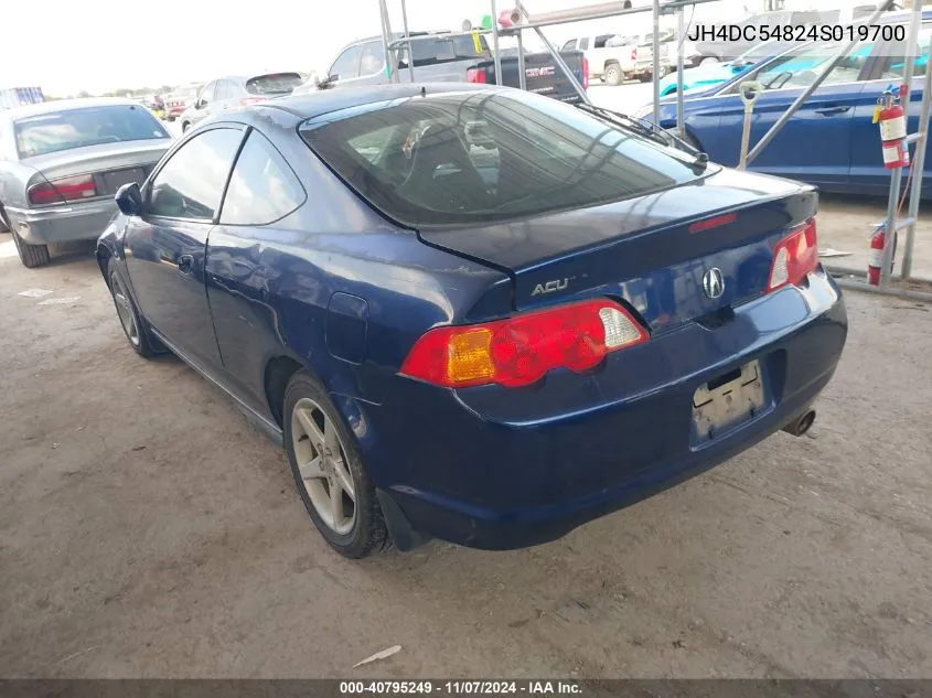 2004 Acura Rsx VIN: JH4DC54824S019700 Lot: 40795249