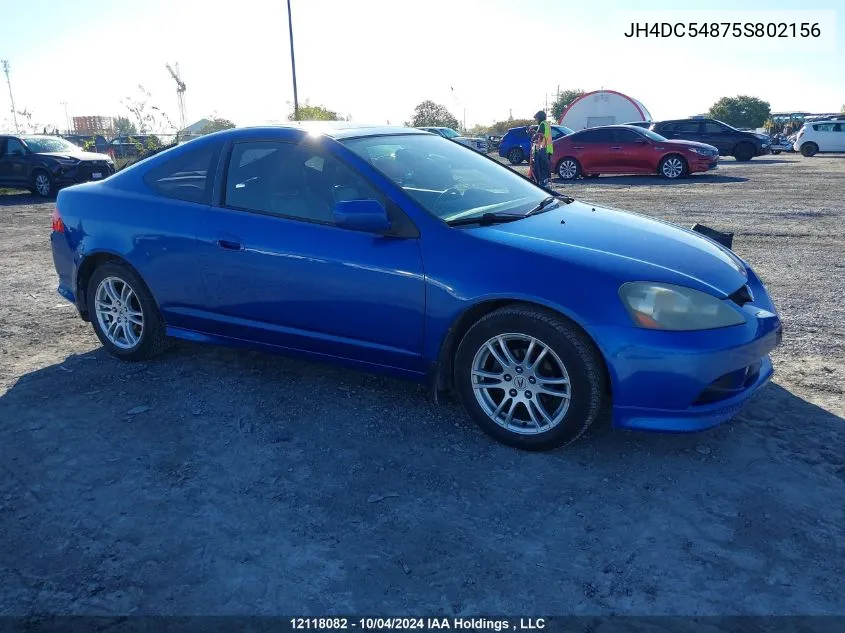 2005 Acura Rsx VIN: JH4DC54875S802156 Lot: 12118082