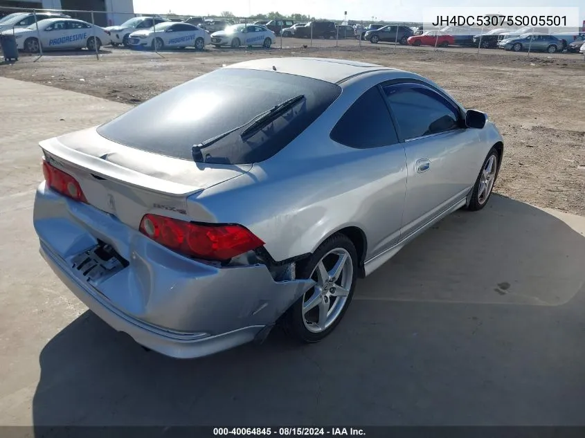 2005 Acura Rsx Type S VIN: JH4DC53075S005501 Lot: 40064845