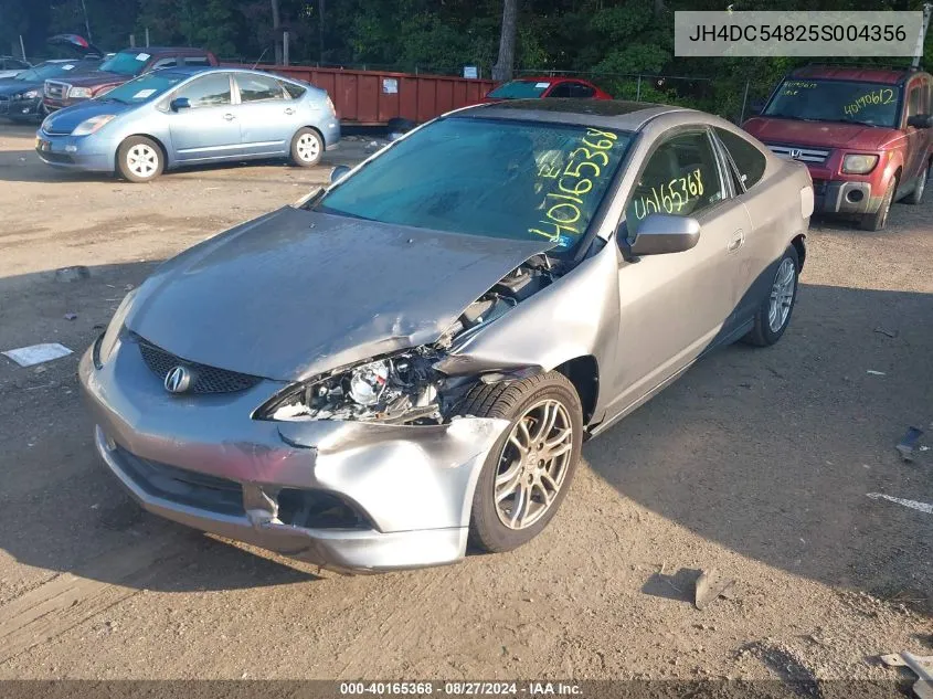 2005 Acura Rsx VIN: JH4DC54825S004356 Lot: 40165368