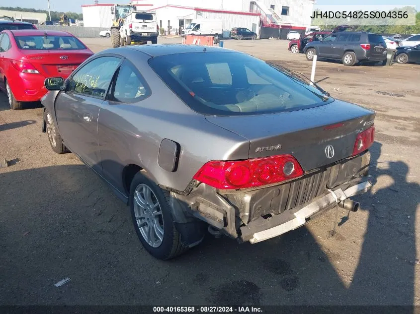 2005 Acura Rsx VIN: JH4DC54825S004356 Lot: 40165368