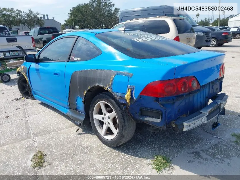 2005 Acura Rsx VIN: JH4DC54835S002468 Lot: 40605723