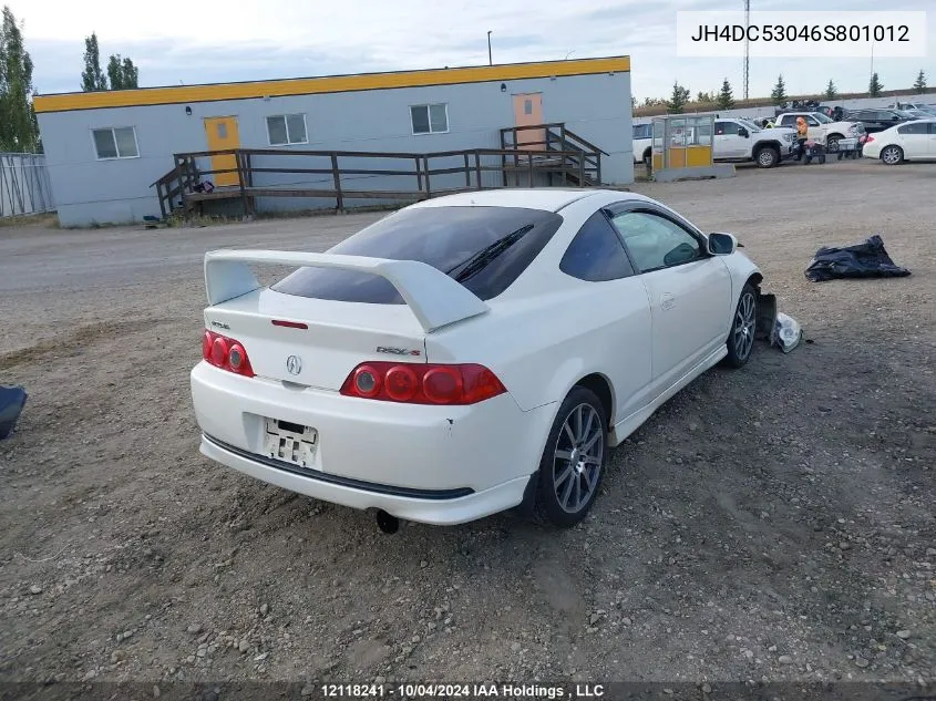 2006 Acura Rsx Type-S VIN: JH4DC53046S801012 Lot: 12118241