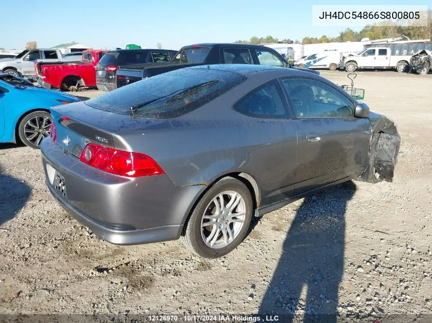 2006 Acura Rsx VIN: JH4DC54866S800805 Lot: 12126970