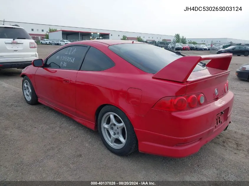 2006 Acura Rsx Type-S VIN: JH4DC53026S003124 Lot: 40137028