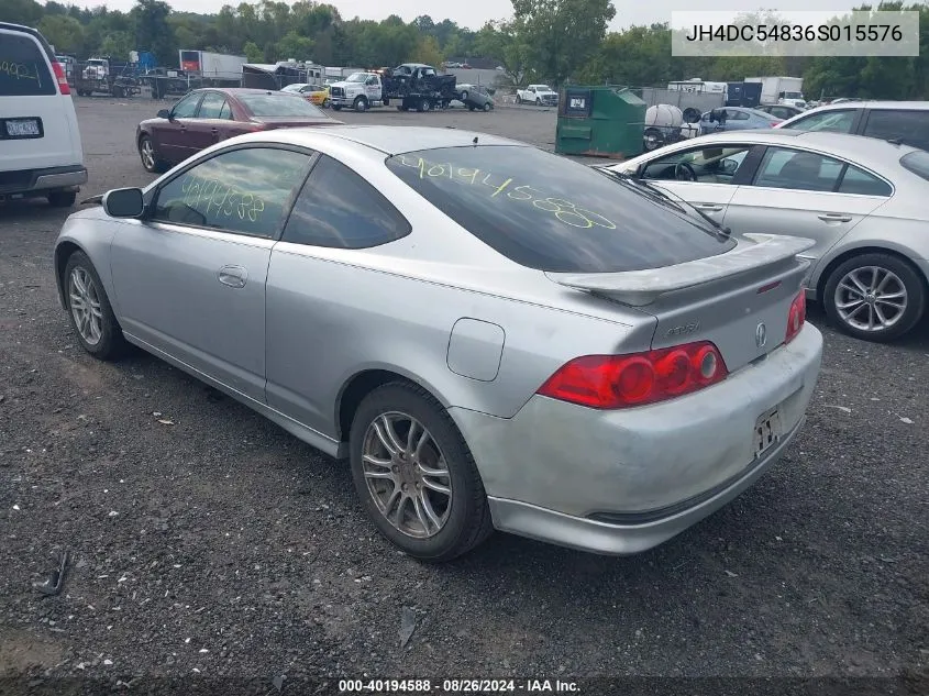 2006 Acura Rsx VIN: JH4DC54836S015576 Lot: 40194588