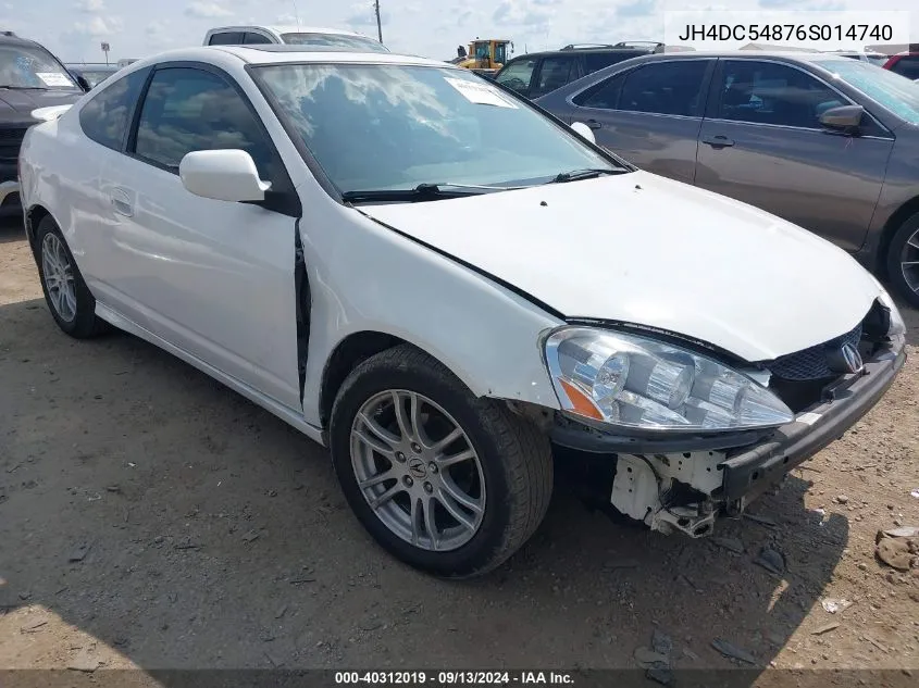 2006 Acura Rsx VIN: JH4DC54876S014740 Lot: 40312019