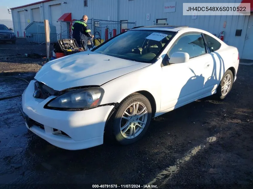 2006 Acura Rsx VIN: JH4DC548X6S010522 Lot: 40791575