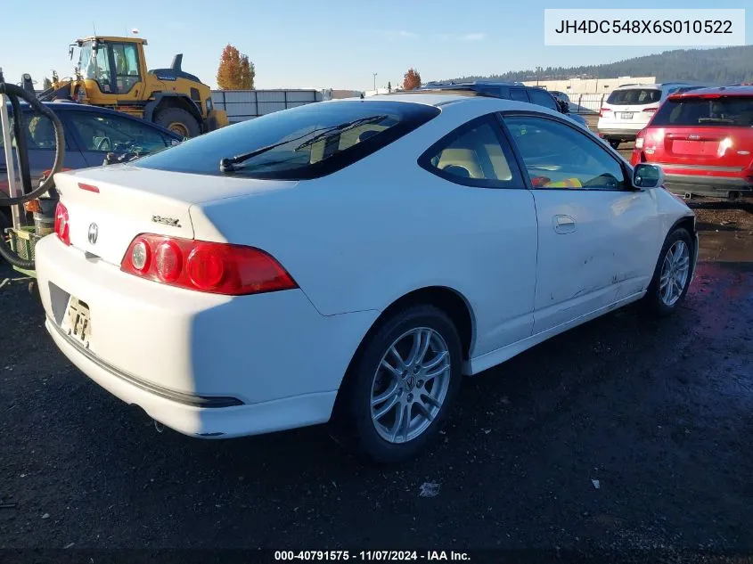 2006 Acura Rsx VIN: JH4DC548X6S010522 Lot: 40791575