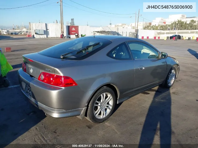 2006 Acura Rsx VIN: JH4DC54876S006900 Lot: 40829137