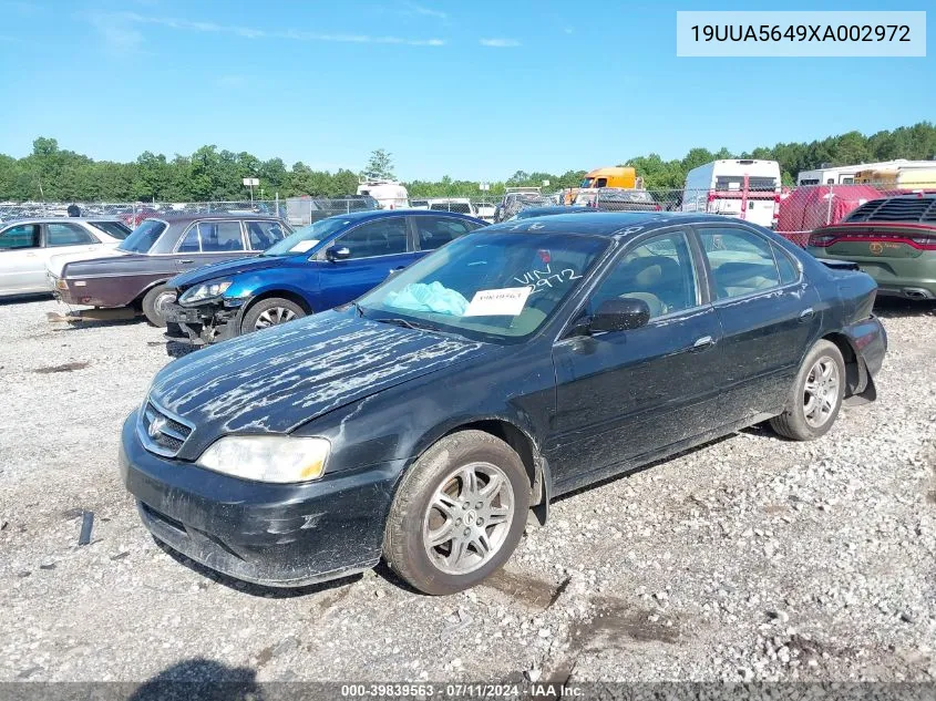 1999 Acura Tl 3.2 VIN: 19UUA5649XA002972 Lot: 39839563